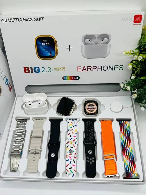 :I20 Ultra Max Suit Smart Watch With Earbuds: