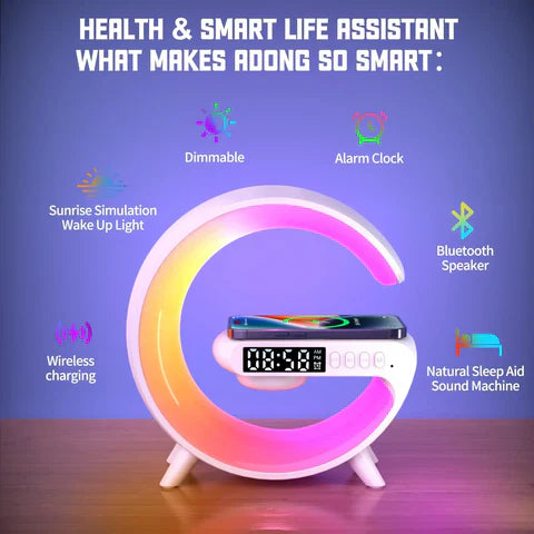 "15W Wireless Charger Stand with Speaker & Night Light"